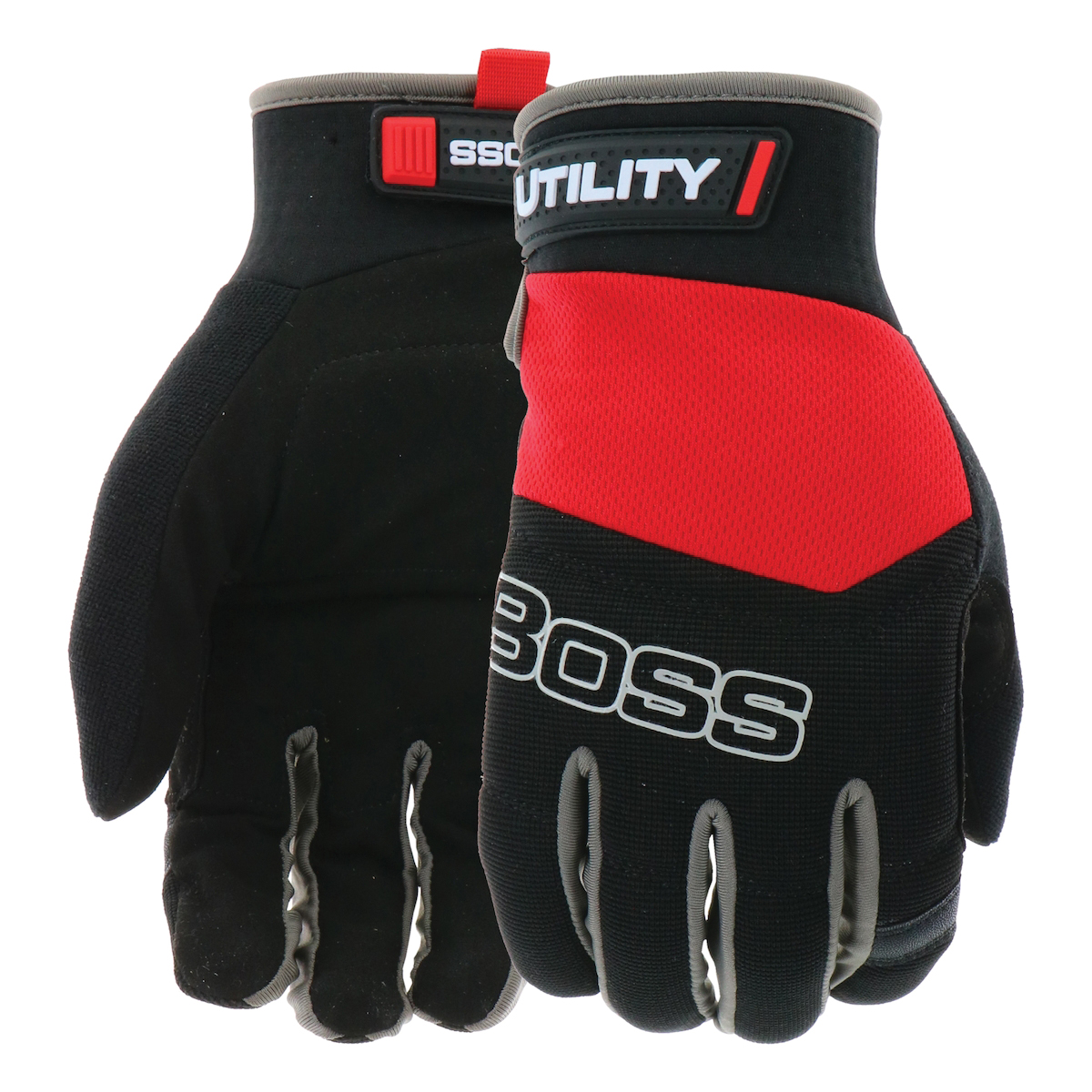 B52304-XL Utility Gloves, XL, 8-3/8 to 8-3/4 in L, Reinforced Thumb, Slip-On Cuff, Black
