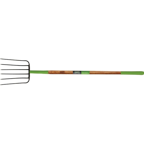 2826900 Manure Fork, Steel Tine, Wood Handle, Cushion Grip Handle, 61 in L Handle