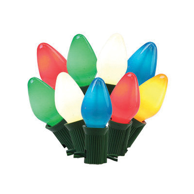 Classic C7 Light String, Holiday Bright Lights, 24 ft L, Ceramic Multi Color - 1