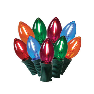Classic C7 Light String, Holiday Bright Lights, 24 ft L, Transparent Multi Color - 1