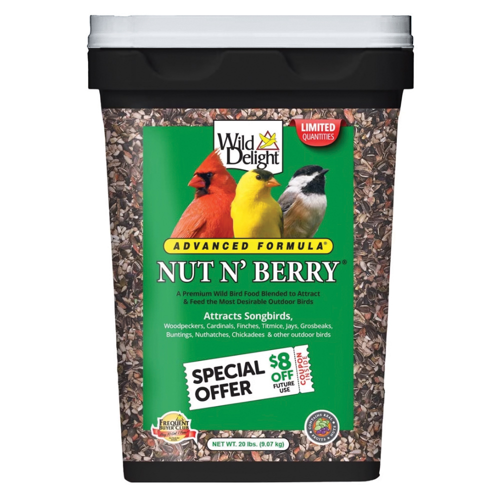 Wild Delight Nut N’ Berry 100552154 Wild Bird Food, Dry, Natural Flavor, 20 lb Pail