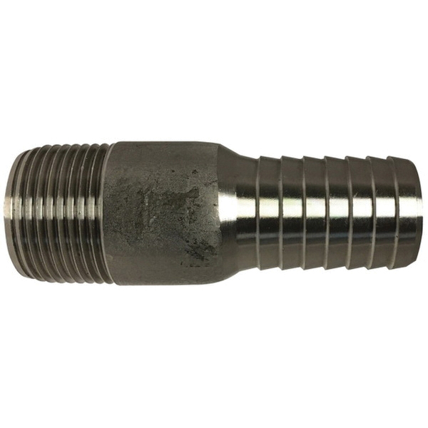 973928SS Adapter, 1-1/4 in, Hose Barbed, 1-1/4 in, MIP, 150 psi Pressure, Stainless Steel