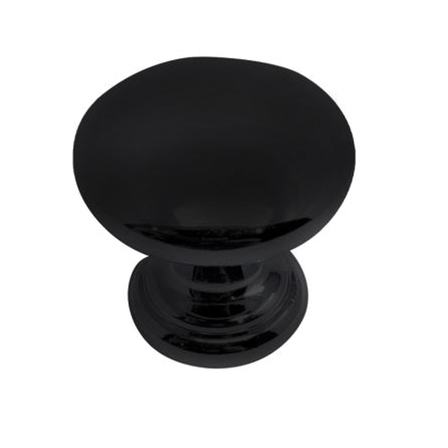 Summerland Series 12120 Cabinet Knob with Ring Base, 1 in Projection, Zinc, Matte Black