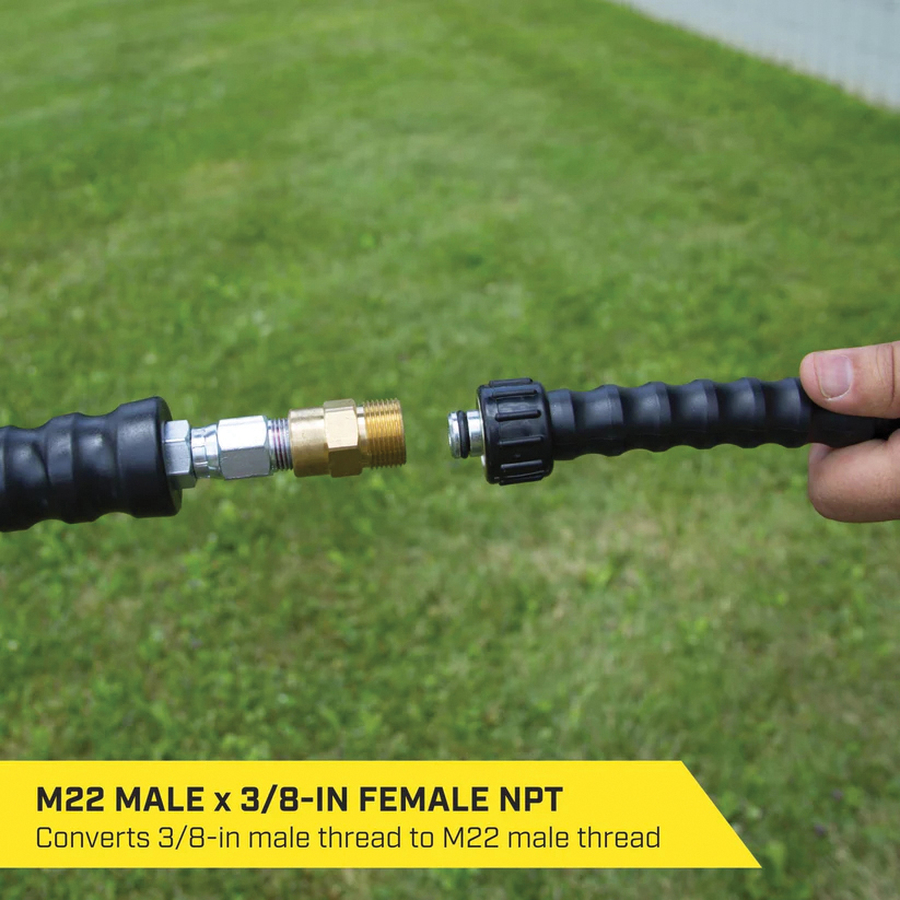 Adapter, SurfaceMaxx, 3/8 in Connection, Male x FNPT, Brass, Gold - 4