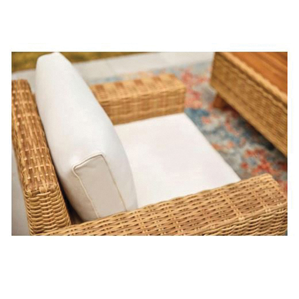 Patio Furniture Set, Living Accents, Guinevere Series, Deep Seating, Wicker, Light Brown, 4-Piece - 4