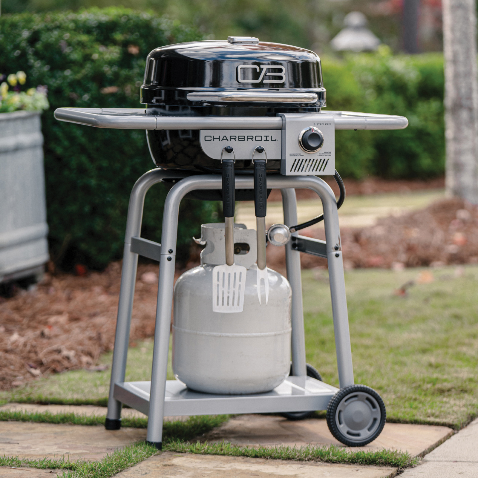 Hybrid Charcoal/Gas Grill, Char-Broil, Bistro Pro, 14,000 Btu, Liquid Propane, 1-Burner, Steel Body - 3
