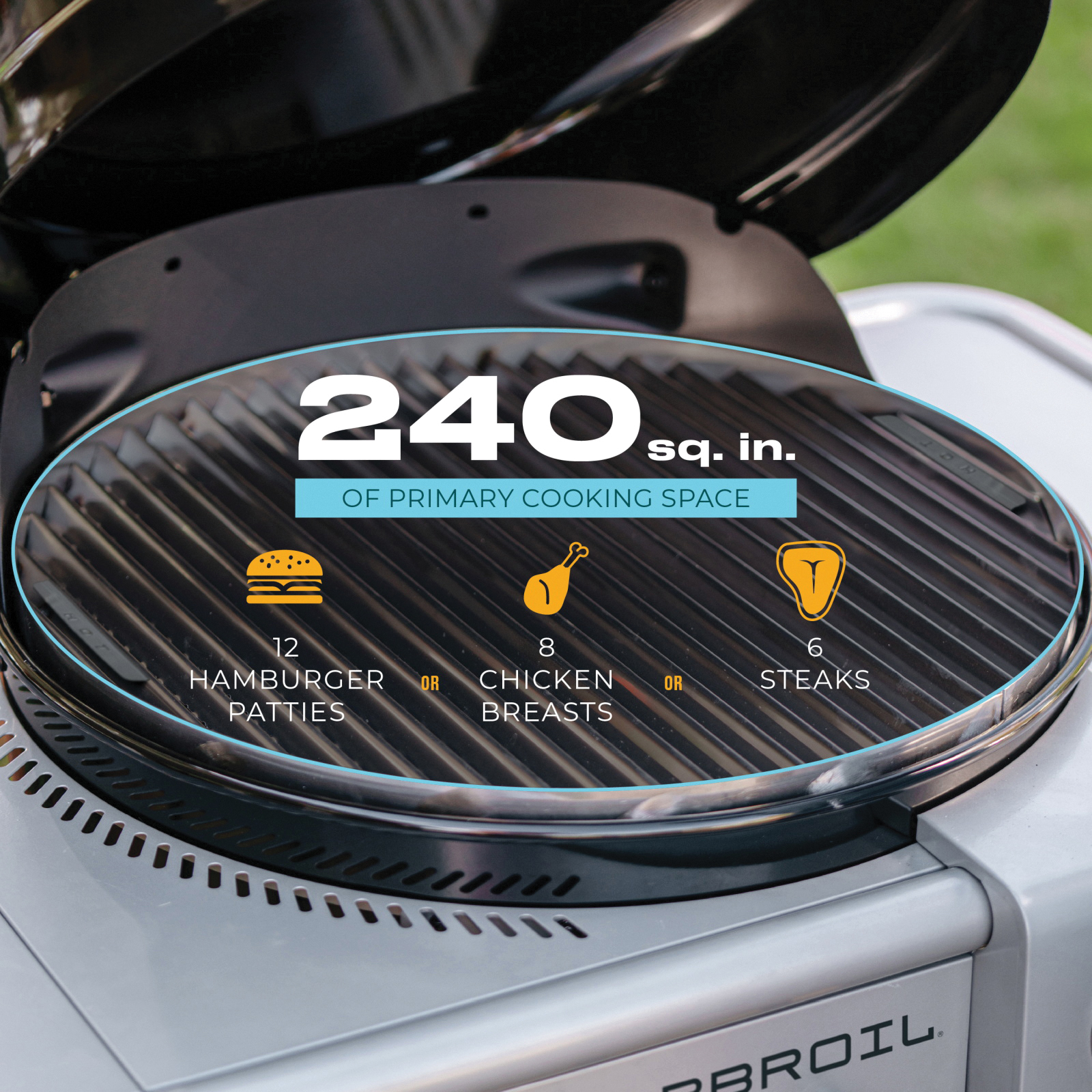 Hybrid Charcoal/Gas Grill, Char-Broil, Bistro Pro, 14,000 Btu, Liquid Propane, 1-Burner, Steel Body - 5