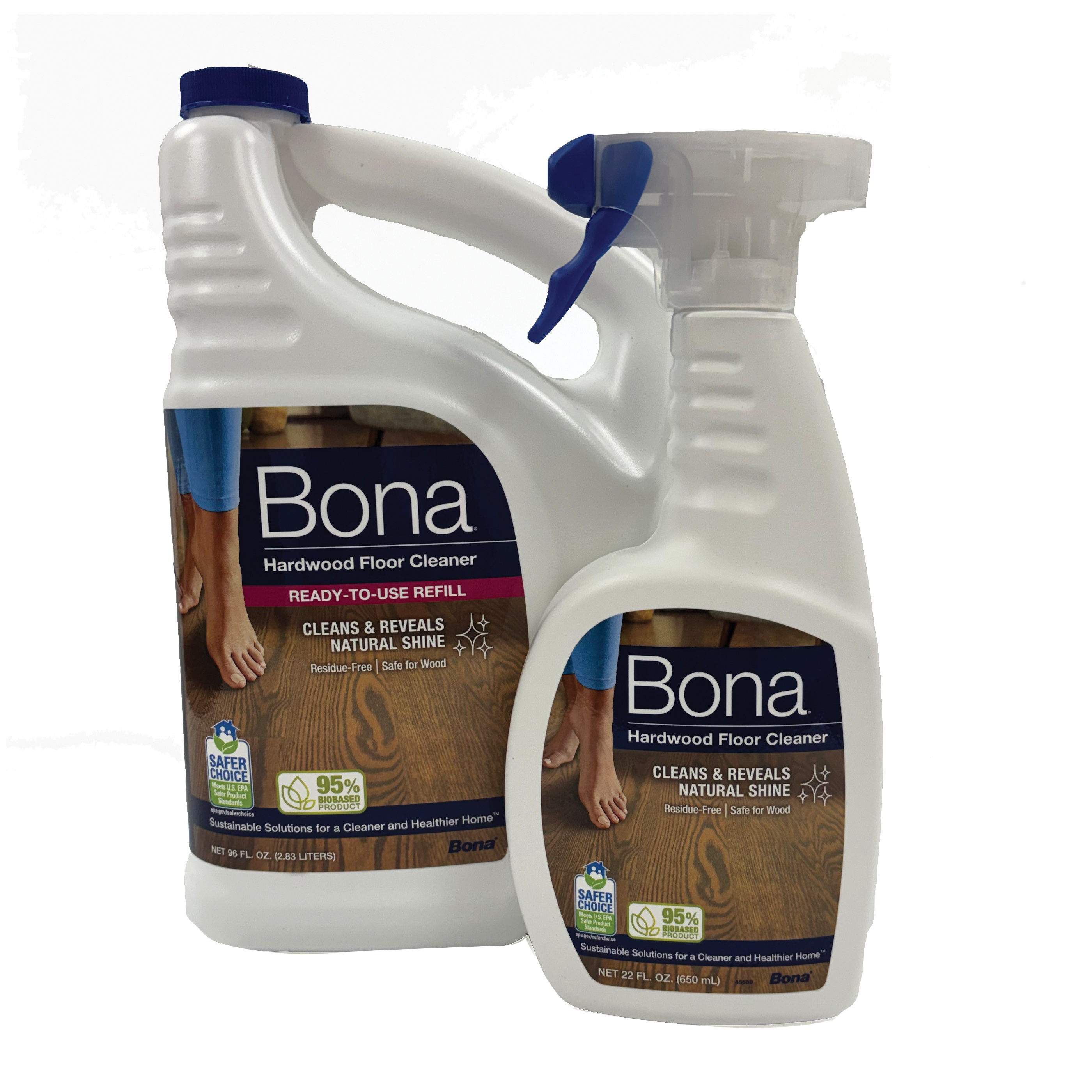 Bona WM710013530 Hardwood Floor Cleaner Refill with 22 oz Bonus Trigger Spray, 96 oz, Bottle, Liquid