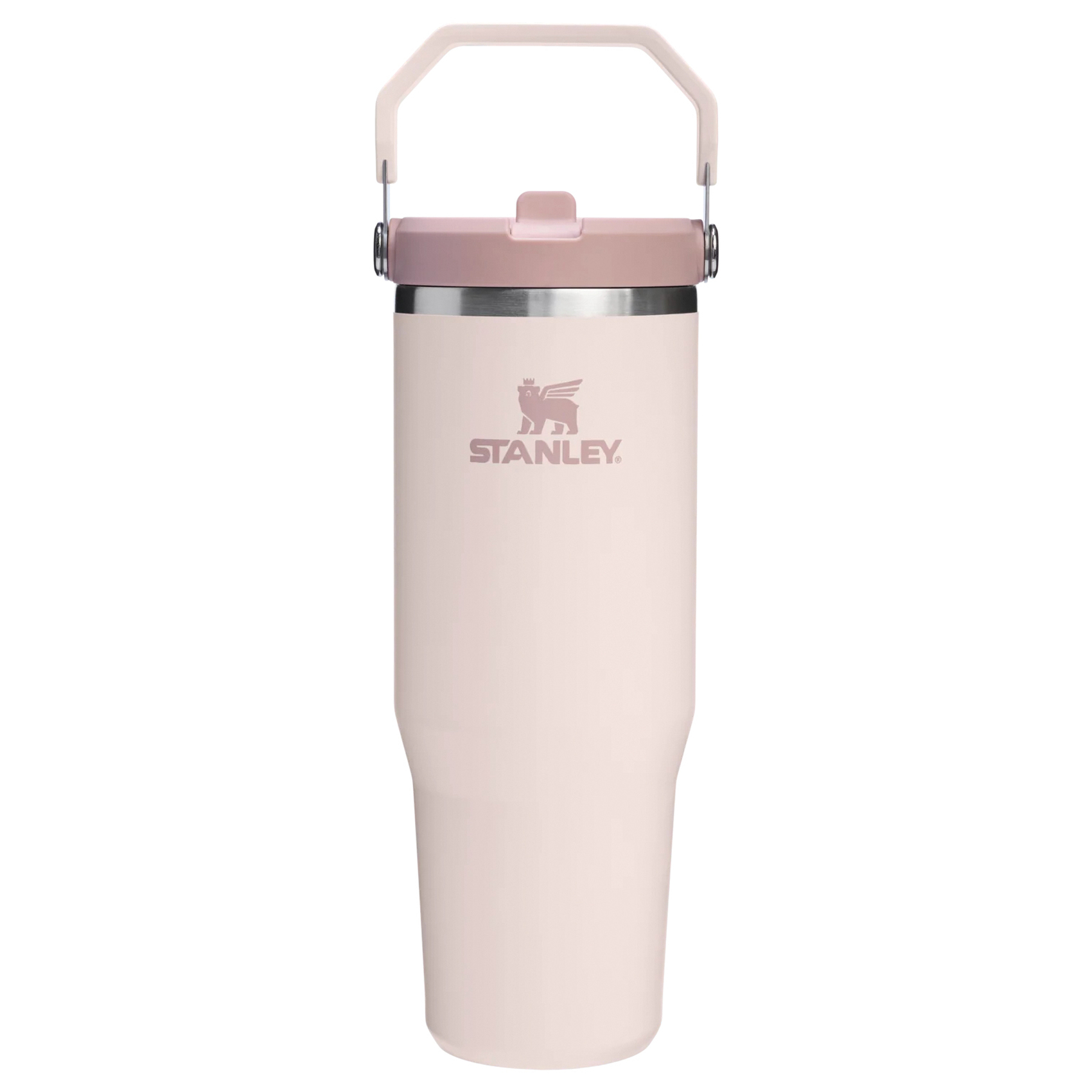The IceFlow Series 10-12043-002 Tumbler, 30 oz, Cap and Carry Lid, Plastic/Stainless Steel, Rose Quartz