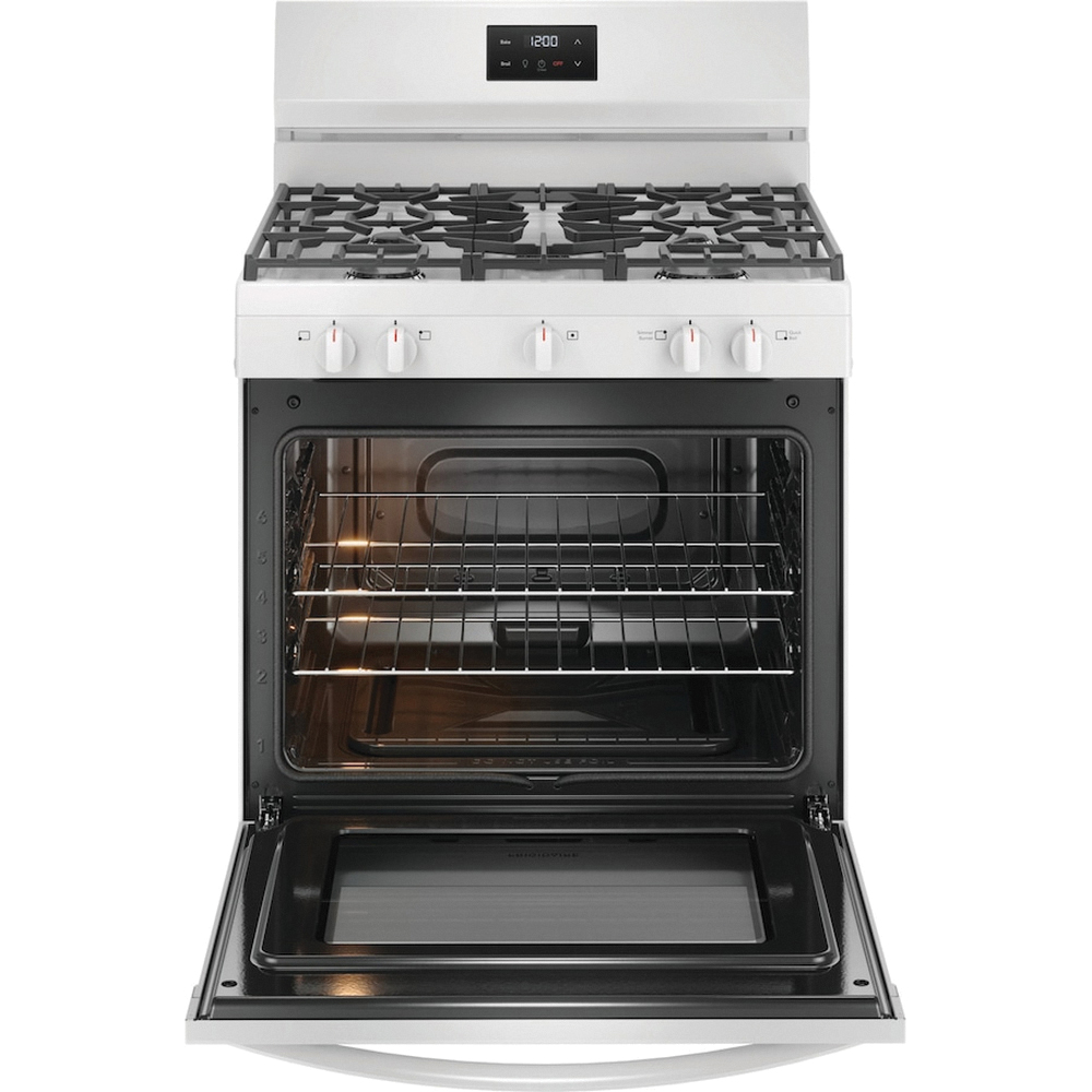Frigidaire FCRG3052BW Gas Range, 5.1 cu-ft Oven, 30 in OAW, Cast Iron, White - 4