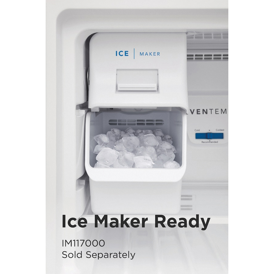 Frigidaire FFTR1835VW Top Freezer Refrigerator, 18.3 cu-ft Overall, 4.9 cu-ft Freezer, Glass, White - 3