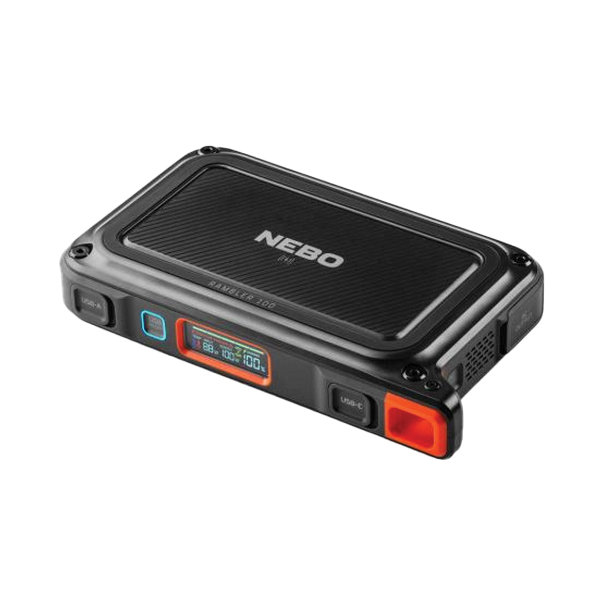 Rambler NEB-PST-0004 Portable Power Station with Outlet, 120 V, 157 W Output, Black Housing