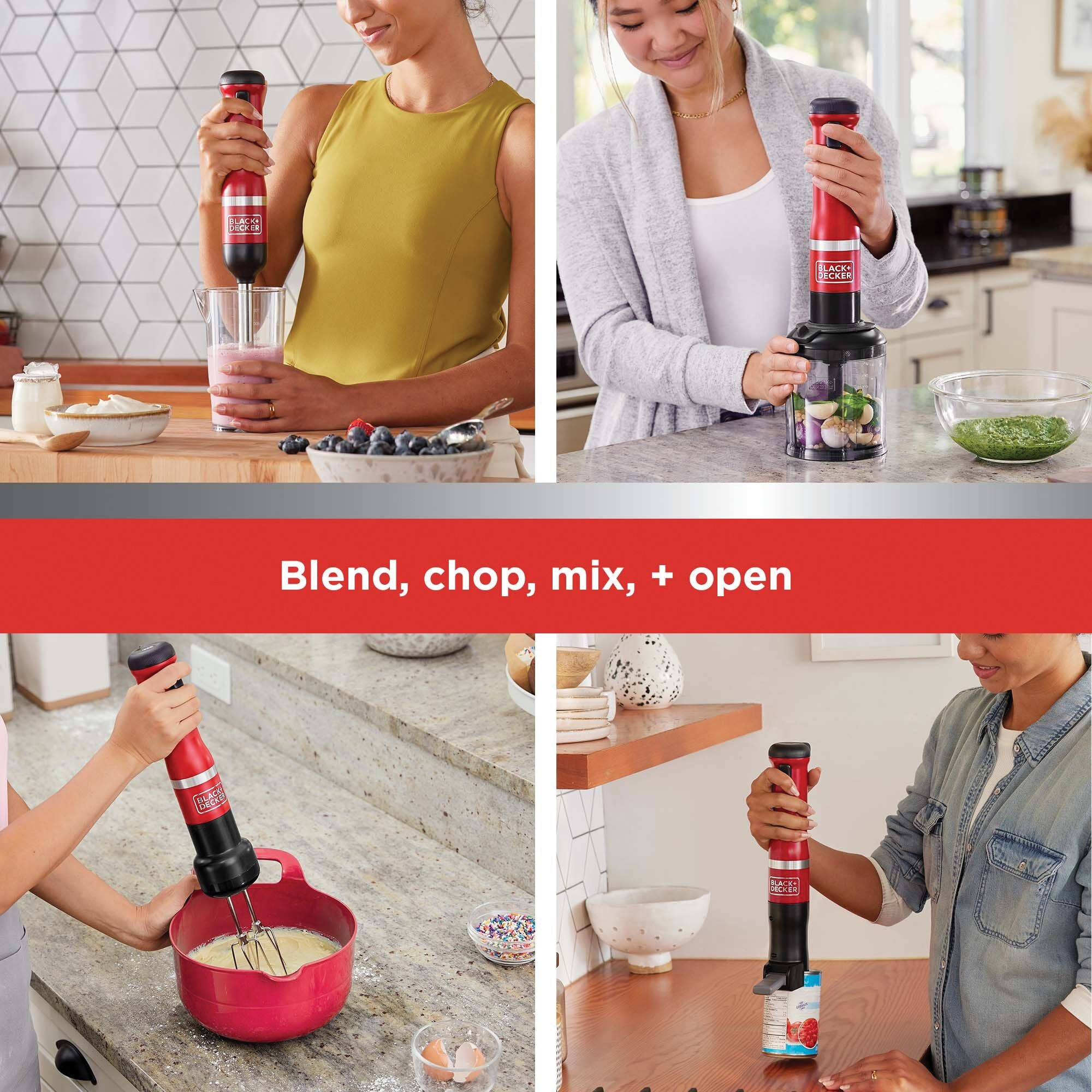 Black+Decker Kitchen Wand BCKM1014K06 Cordless 4-in-1 Kitchen Multi-tool, Red - 4