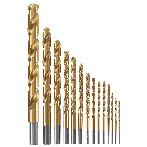 TI14 Drill Bit Set, 14-Piece, HSS, Titanium Nitride-Coated