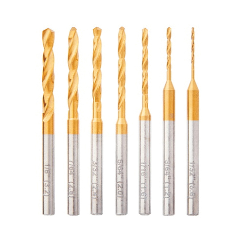 628HP Drill Bit Set, 7-Piece, Stainless Steel, Titanium-Coated