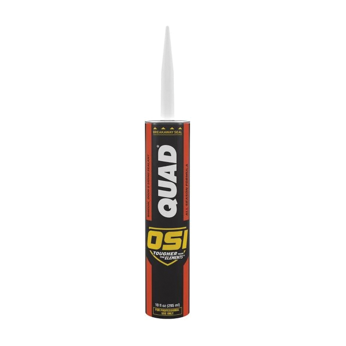 Quad Series 1637191 Sealant Caulk, Off-White 004, 7 to 14 days Curing, 20 to 100 deg F, 10 oz Cartridge