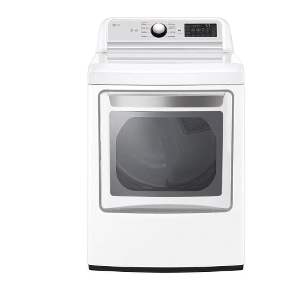 LG DLE7400WE Electric Dryer with Door, 73 cu-ft, Knob Control, Top Loading, Vented Vent, Reversible Door, White - 1