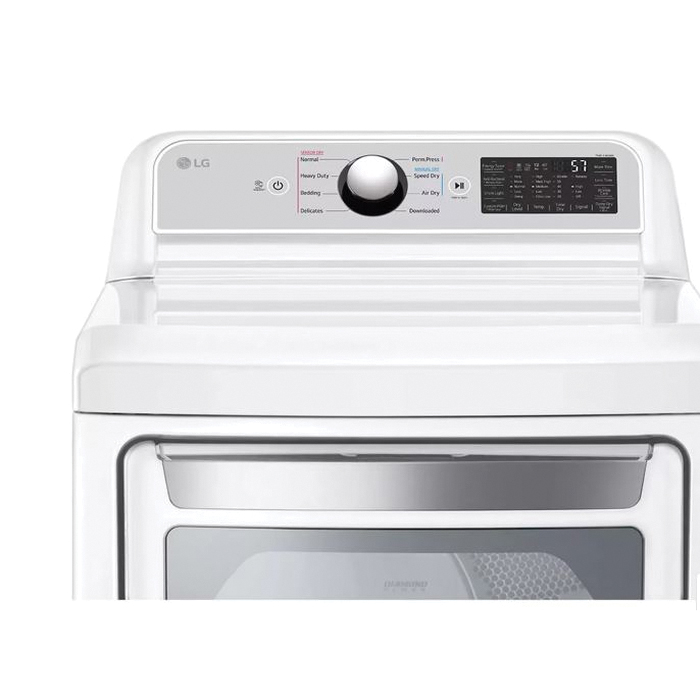 LG DLE7400WE Electric Dryer with Door, 73 cu-ft, Knob Control, Top Loading, Vented Vent, Reversible Door, White - 3