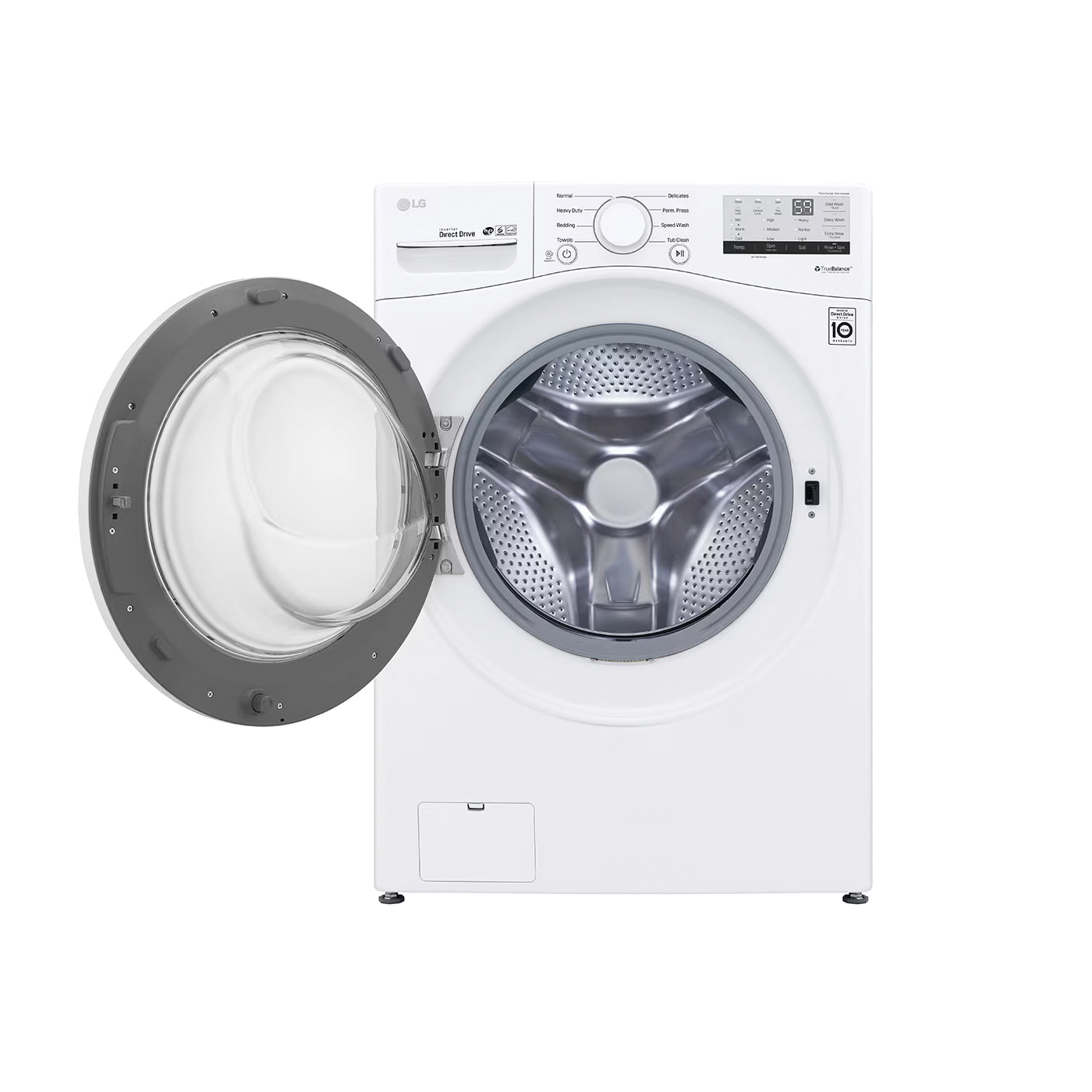 LG WM3400CW Front Load Washer, 4.5 cu-ft, 120 V, Child Lock, Cold Wash, Delay Wash, Extra Rinse, Prewash, Rinse+Spin - 4