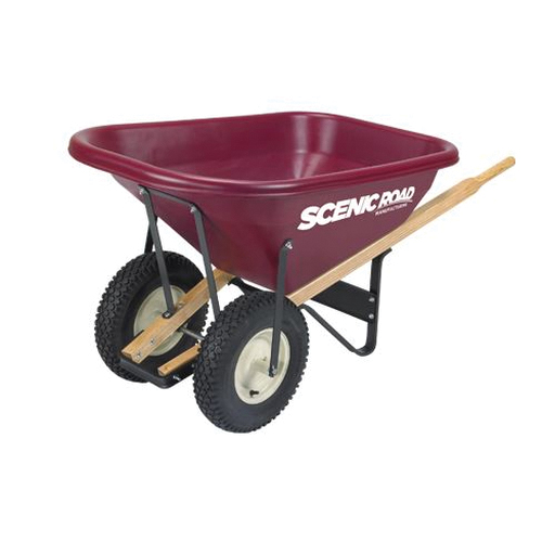 M8-2K-KIT Wheelbarrow Kit, 8 cu-ft Volume, Polyethylene/Steel, 2-Wheel, Knobby Wheel, 3 in W Wheel