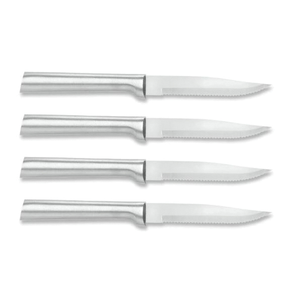 DS4S Steak Knives Gift Set, 3-7/8 in L Blade, High-Carbon Stainless Steel Blade, Aluminum Handle