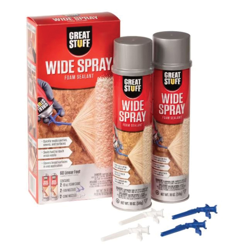 12115891 Wide Spray Insulation Foam Sealant, 2-PK, Clear Amber, 18 oz Can