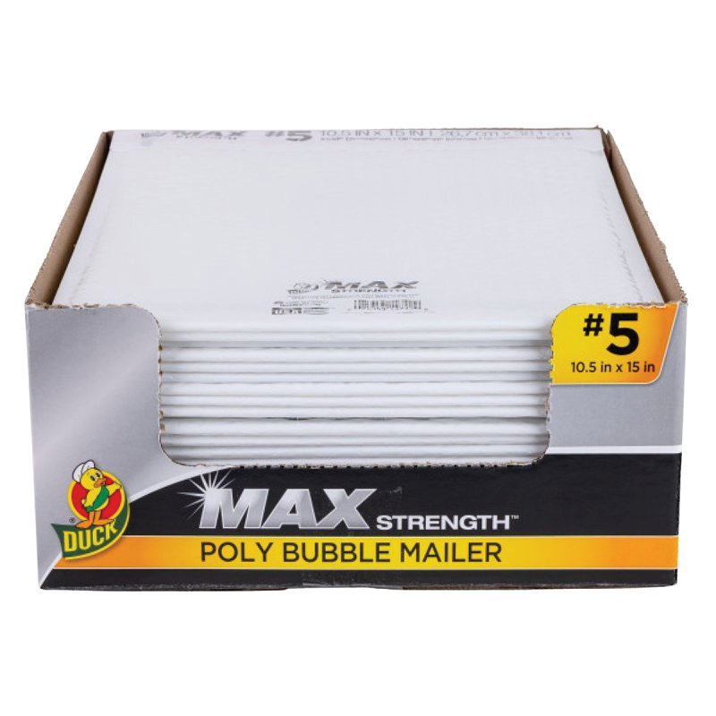Max Strength 288118 #5 Bubble Mailer, #5, White, Self-Seal