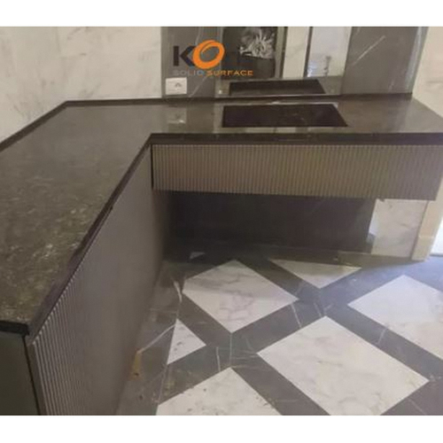 KORIS HW2802 Artificial Marble Countertop, 96, 120, 144 in L, 30 in D, 6 to 30 mm Thick, Acrylic Resin - 2
