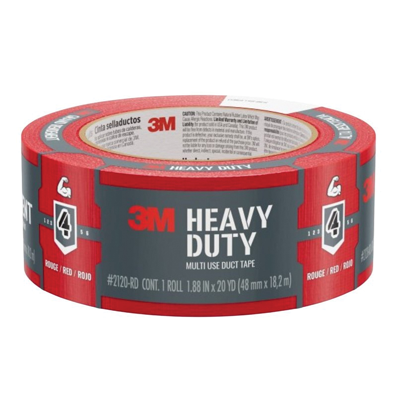 2120-RD Duct Tape, Heavy-Duty, 20 yd L, 1.88 in W, Red