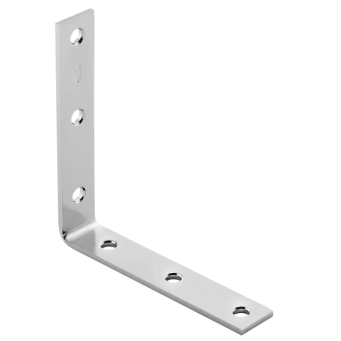 N185-706 Corner Brace, 6 in L, 1-1/8 in W, Stainless Steel