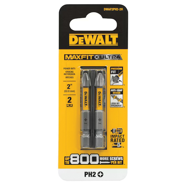 DEWALT MAXFIT ULTRA DWAF1PH3-2H Screwdriving Bit, #3 Drive, Phillips Drive, 1/4 in Shank, 2 in L, Steel - 4