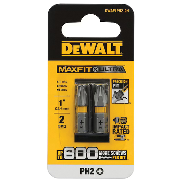 DEWALT MAXFIT ULTRA DWAF1PH2-2H Screwdriving Bit, #2 Drive, Phillips Drive, 1/4 in Shank, 2 in L, Steel - 4