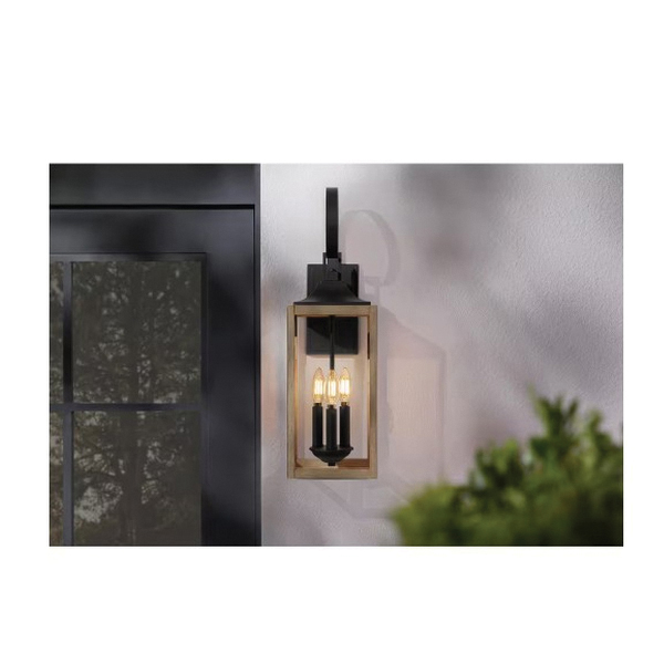 Home Decorators Collection KSZ1603AX-01/WD Outdoor Wall Light Lantern Sconce with Clear Glass, Rectangular, Metal - 2