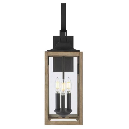 Home Decorators Collection KSZ1603AX-01/WD Outdoor Wall Light Lantern Sconce with Clear Glass, Rectangular, Metal - 3