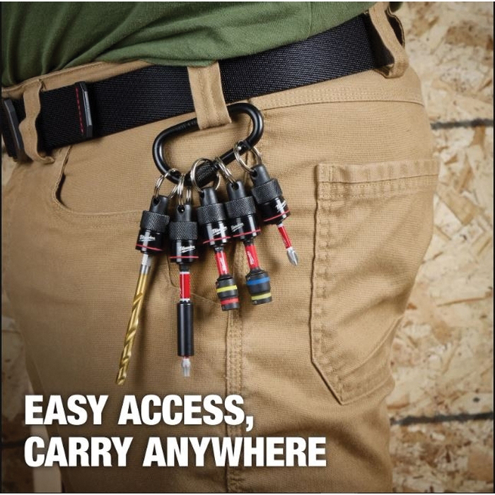 Milwaukee 48-32-4537 5-Piece Bit Holder with Carabiner, 3/4 in L, 3-1/2 in W, 3.9 in H, Steel - 2