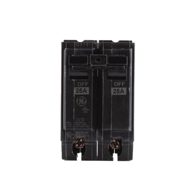 ReliaHome Series THQL2125A Miniature Circuit Breaker, 25 A, 2-Pole, 120/240 VAC, Plug-In