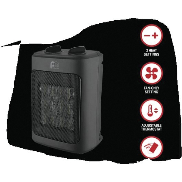 Electric Ceramic Heater, Perfect Aire, 15 A, 115 V, 700/900/1500 W, 700, 1500 Btu Heating, 161 sq-ft Heating Area - 3
