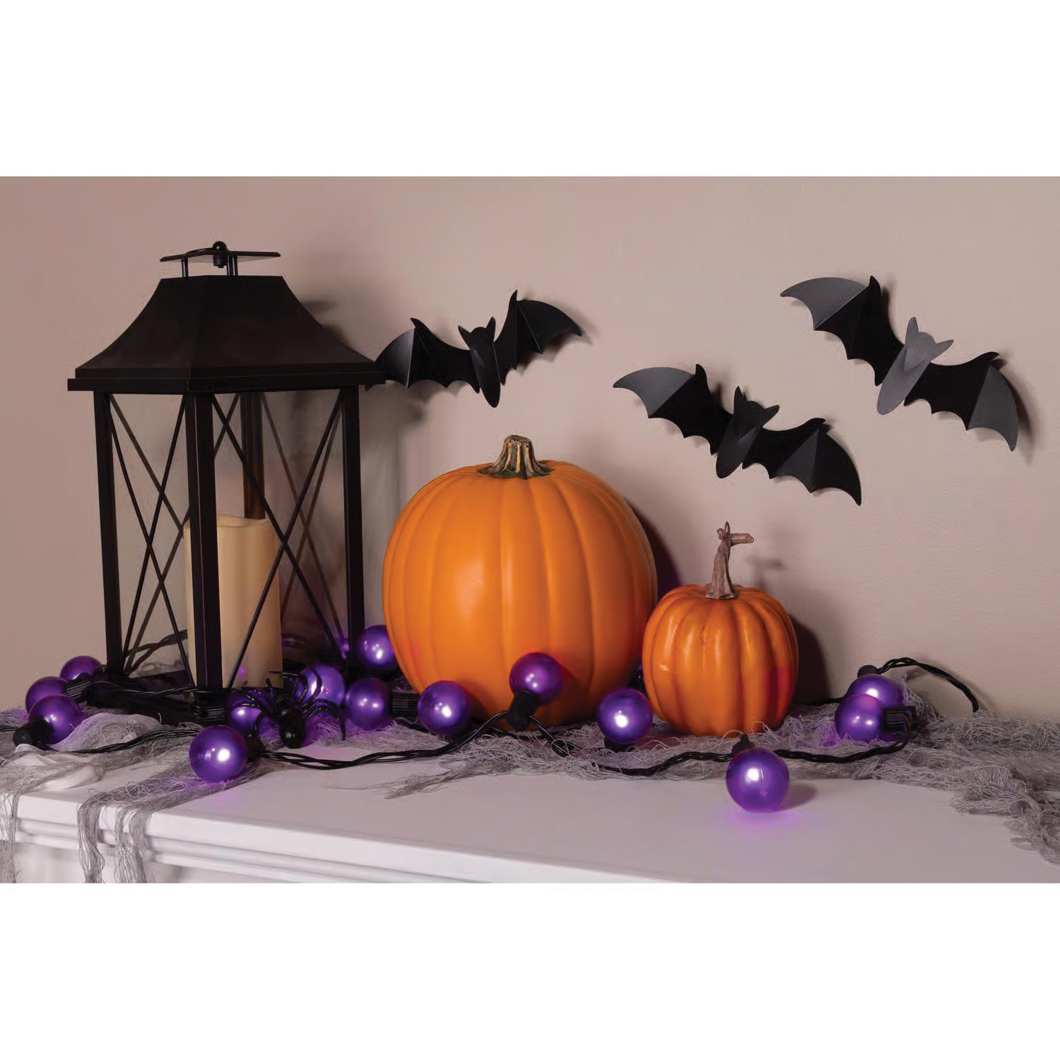 String Lights, Halloween, 25-Lamp, LED, 192 in L, Purple - 5