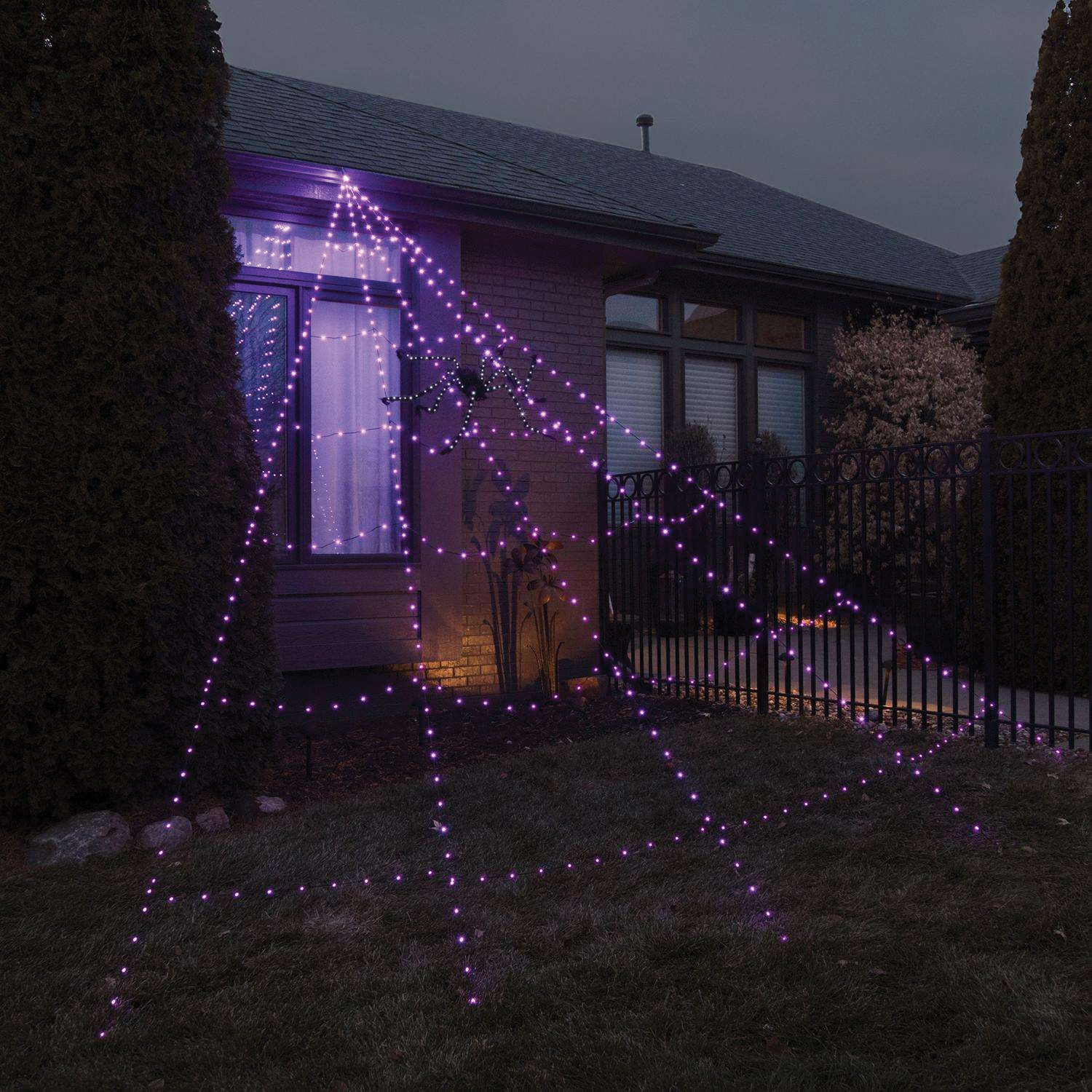 Web Hanging Decor, Halloween, 1 in L, 16 ft H, LED, Internal Light, Indoor, Outdoor - 2