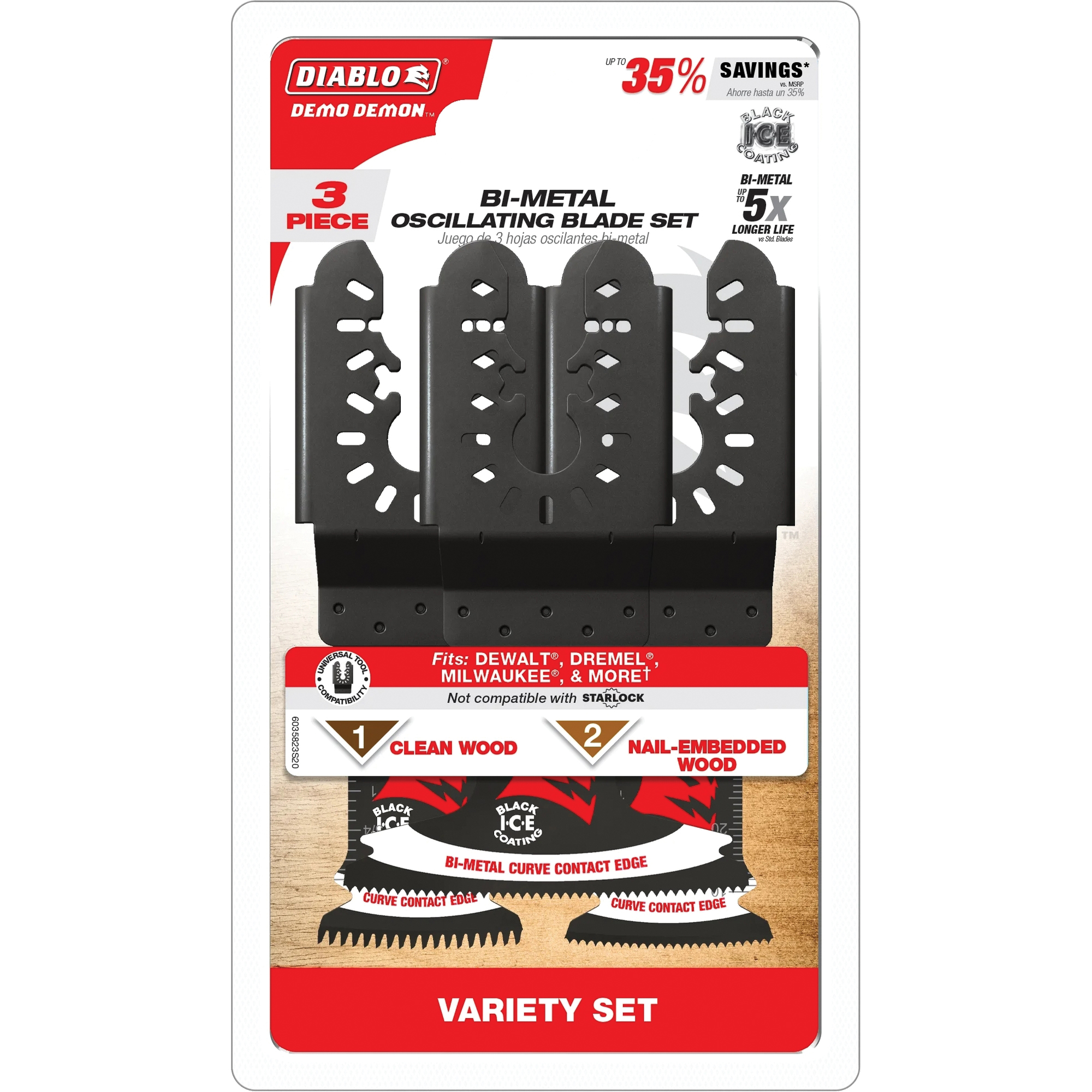 DIABLO 3-1/2 In. Universal Fit Bi-Metal Oscillating Blade For Insulation DOU350RI - The Home Depot - View #3