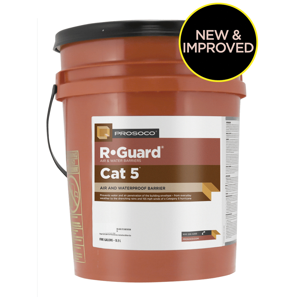 R-Guard, Cat 5 70430-05GAL Air and Waterproof Barrier, Viscous Liquid, Light Brown, 5 gal