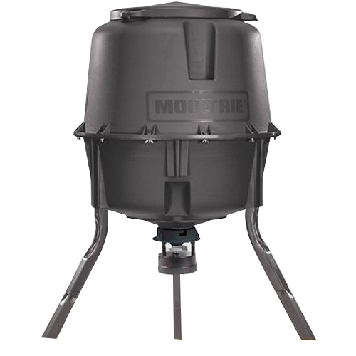 MFG-15103 Standard Tripod Deer Feeder, 200 lb Hopper, 4 Feed Times, 360 deg Feed Pattern, Plastic, Black