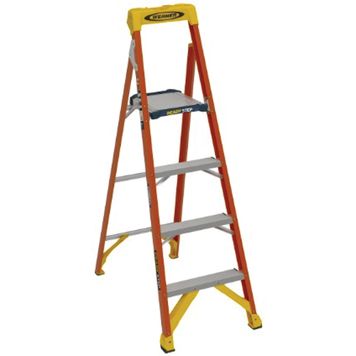 Ready Step Series RS1A06 Ladder, 5-1/2 ft H, Type IA Duty Rating, Fiberglass, 300 lb, 4-Step