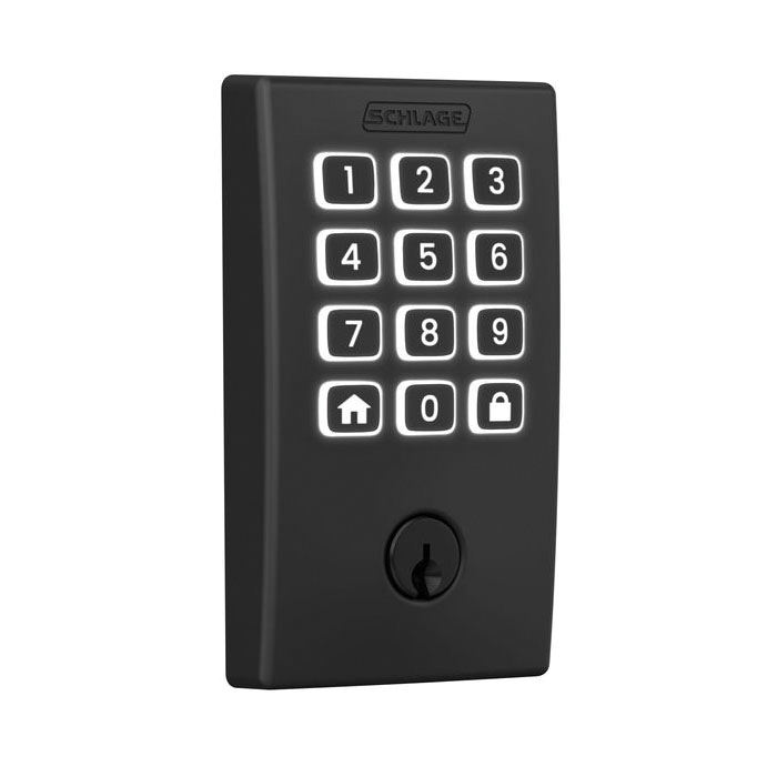 Arrive BE459WBVCEN622 Smart Wi-Fi Deadbolt with Century Trim, 1, AAA Grade, Key, Keypad Key, Metal, Matte Black
