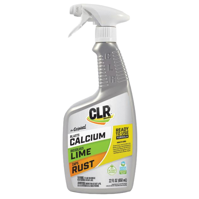 CLR22-6 Calcium Lime and Rust Remover, Liquid, Slightly Acidic, Crystal Clear/Lime Green, 22 oz Bottle