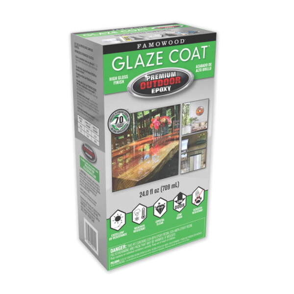 Glaze Coat 5054020 High-Build Outdoor Epoxy Coating, High-Gloss, Clear, 24 fl-oz
