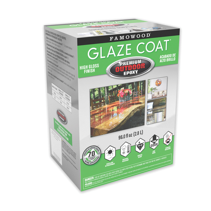Glaze Coat 5054030 High-Build Outdoor Epoxy Coating, High-Gloss, Clear, 96 fl-oz