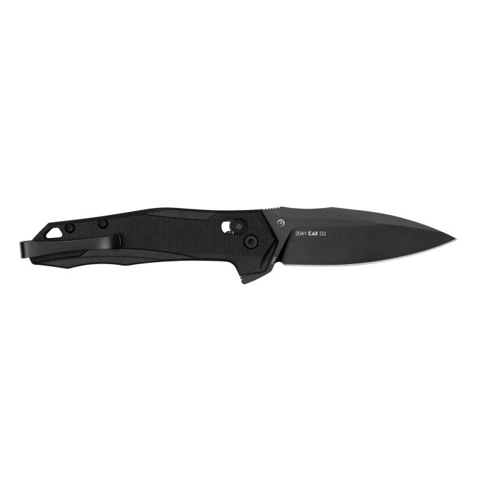 2041 Folding Knife, 3 in L Blade, Steel Blade, Textured Grip Handle, Black Handle