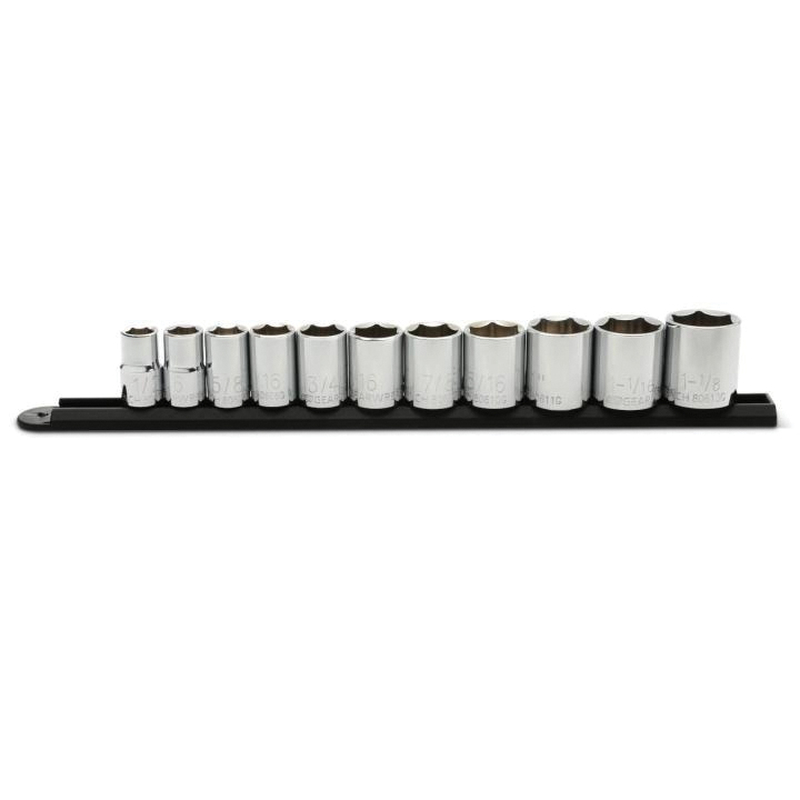GearWrench 80703 Standard Socket Set, Alloy Steel, Full Polish Chrome