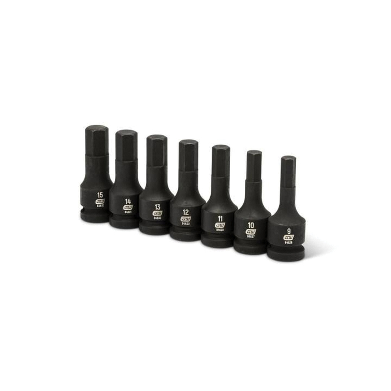 84940 Impact Socket Set, 7-Piece, Chrome Molybdenum Steel, Manganese Phosphate